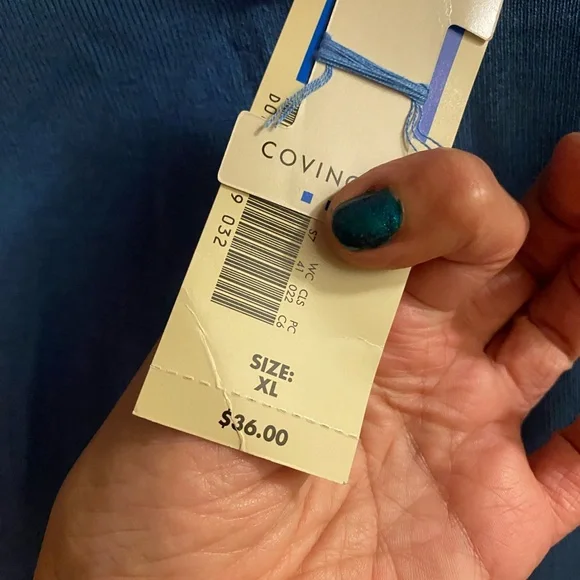 Covington Blue Long Sleeve Sweater Top Floral XL 18 78% Silk Bust 46” New NWT - Picture 4 of 8